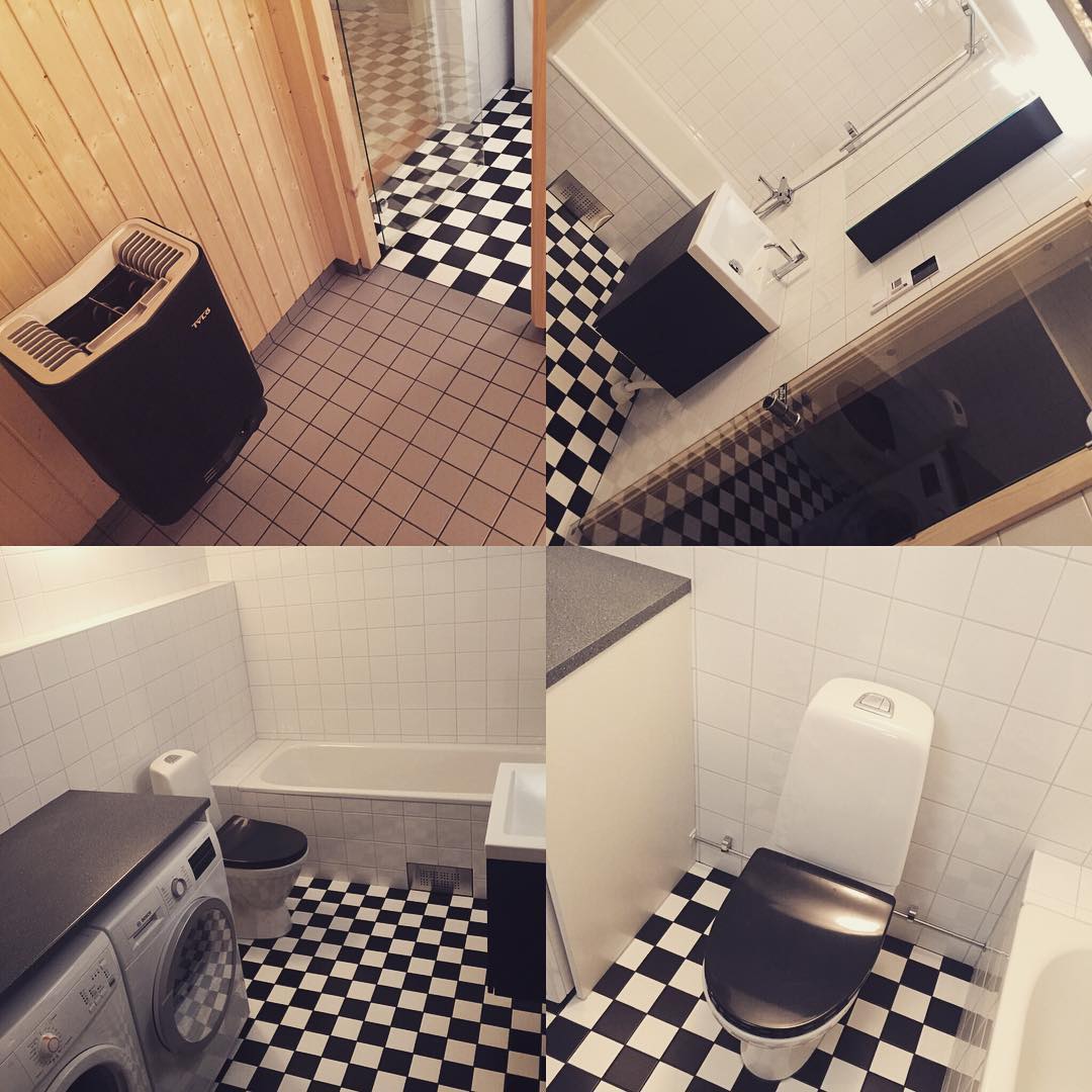 Har numer bastu och badrum.